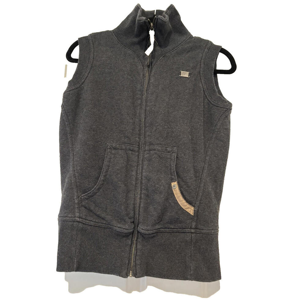 Nike sz S grey full zip‎ cotton poly blend active wear sporty vest #3201